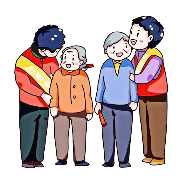 Elderly person with caregiver